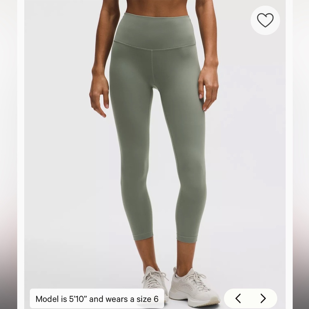Lululemon Wunder Train High-Rise Crop 23” Leggings, Sage Green, US 8